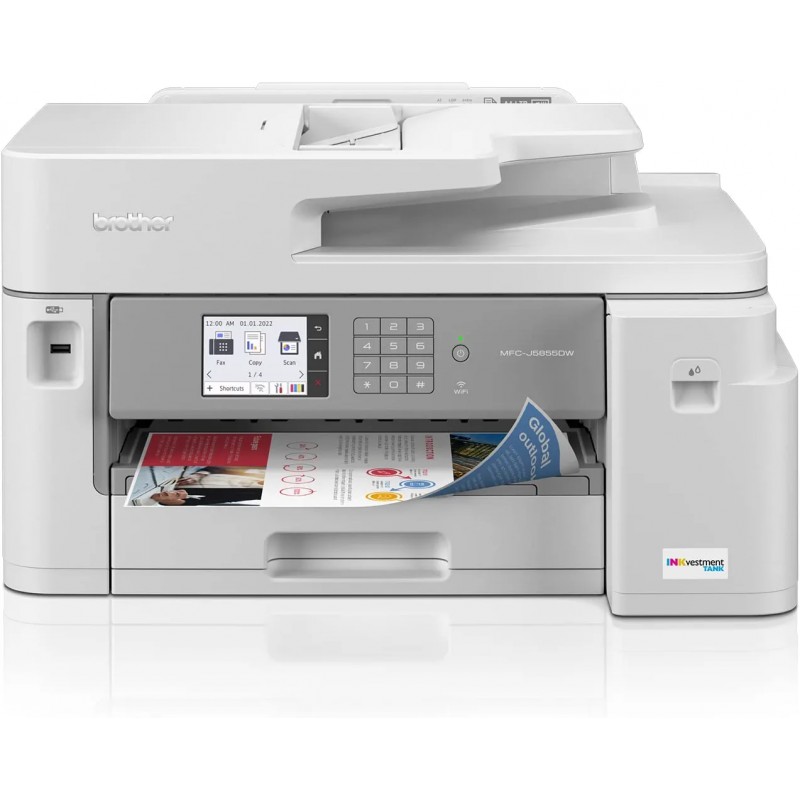 Brother MFC-J5855DW INKvestment Tank Color Inkjet All-In-One Printer with up to 1 Year of Ink In-box1 and to 11” x 17” printing capabilities