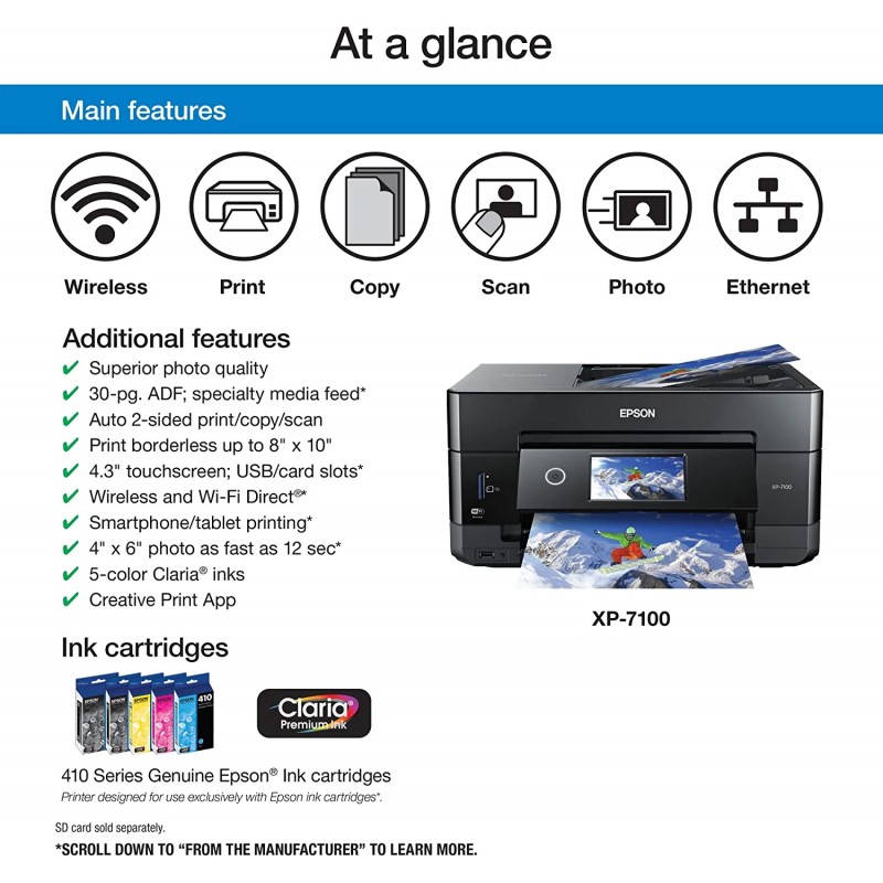 Epson Expression Premium XP-7100 Small-In-One Inkjet Printer