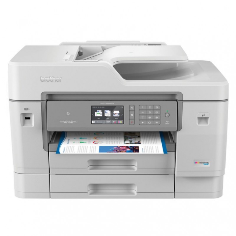 Brother MFC-J6945DW – Multifunction printer – color – ink-jet – 11.69 in x 35.43 in (original) – A3/Ledger (media) – up to 15 ppm (copying) – up to 22 ppm (printing) – 600 sheets – 33.6 Kbps – USB 2.0, LAN, Wi-Fi(n), NFC, USB 2.0 host – white, gray