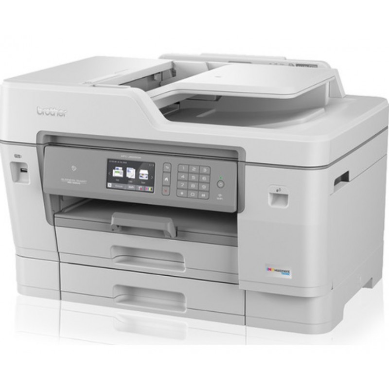 Brother MFC-J6945DW – Multifunction printer – color – ink-jet – 11.69 in x 35.43 in (original) – A3/Ledger (media) – up to 15 ppm (copying) – up to 22 ppm (printing) – 600 sheets – 33.6 Kbps – USB 2.0, LAN, Wi-Fi(n), NFC, USB 2.0 host – white, gray