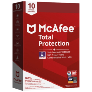 McAfee Total Protection with Safe Connect VPN – 1-Year / 10-Devices